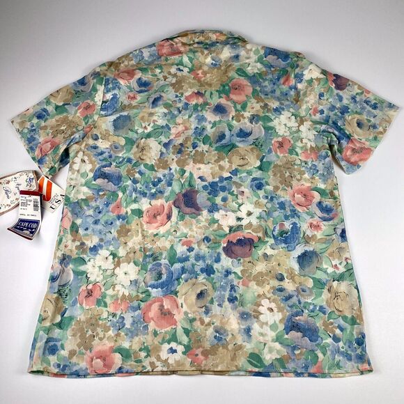 VTG 90s Cape Cod Sportswear Womens Shirt Sz 14 Floral Button Up SS USA NWT - Picture 6 of 10